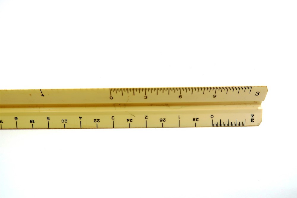 Vintage 12" ELIOT GUILD FO 320 Triangular Drafting Architects Scale Ruler US STD