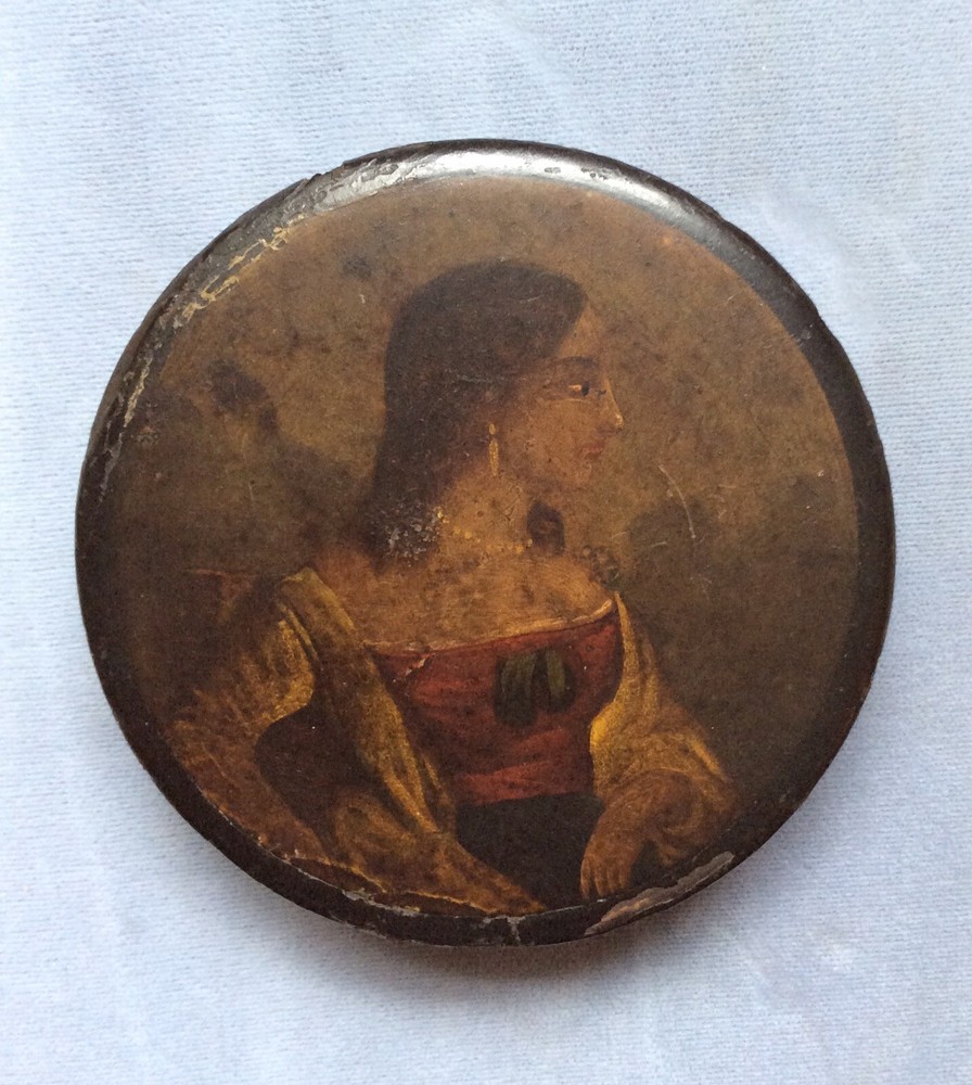 Early Victorian Hand Painted Paper Mache Box