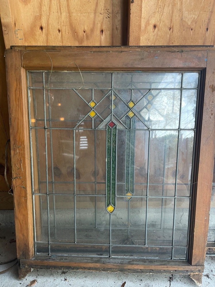 antique stained glass window