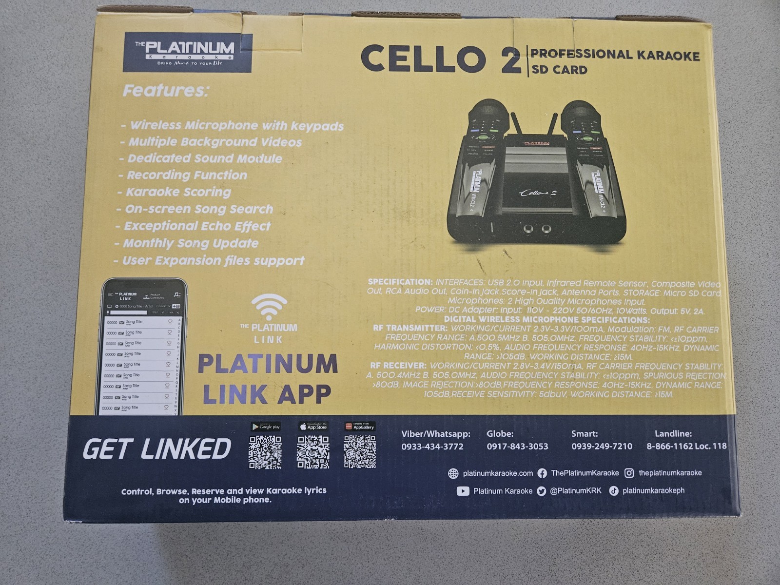 Platinum Cello 2 Karaoke Machine