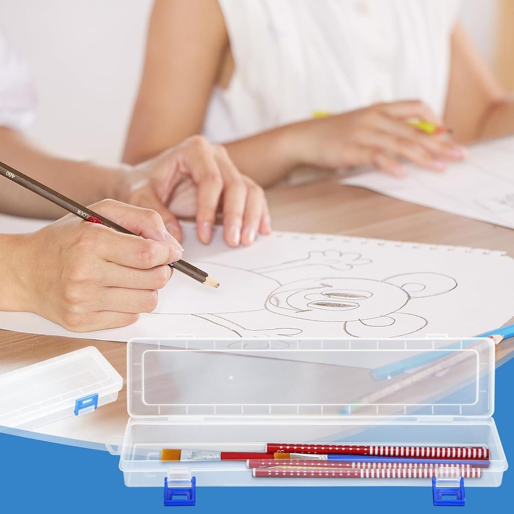 FIREBOOMOON 3 Pack Translucent Plastic Paint Brush Holder, Long Transparent