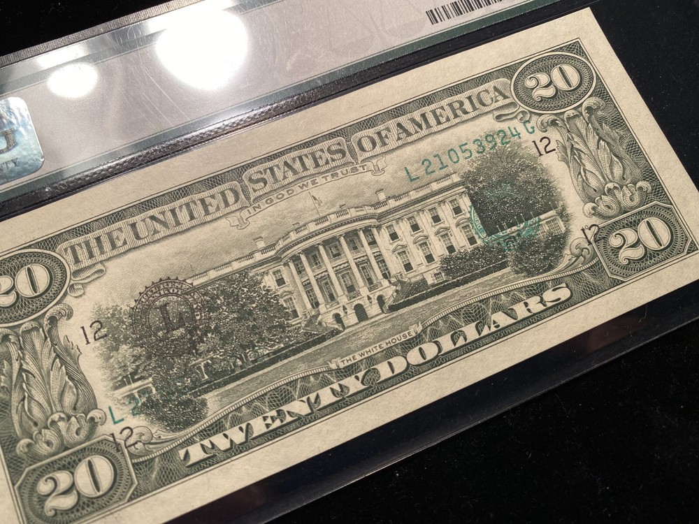 1985 3rd Print On Back Error $20 Note PMG Uncirculated CU66 Missing Print Bill