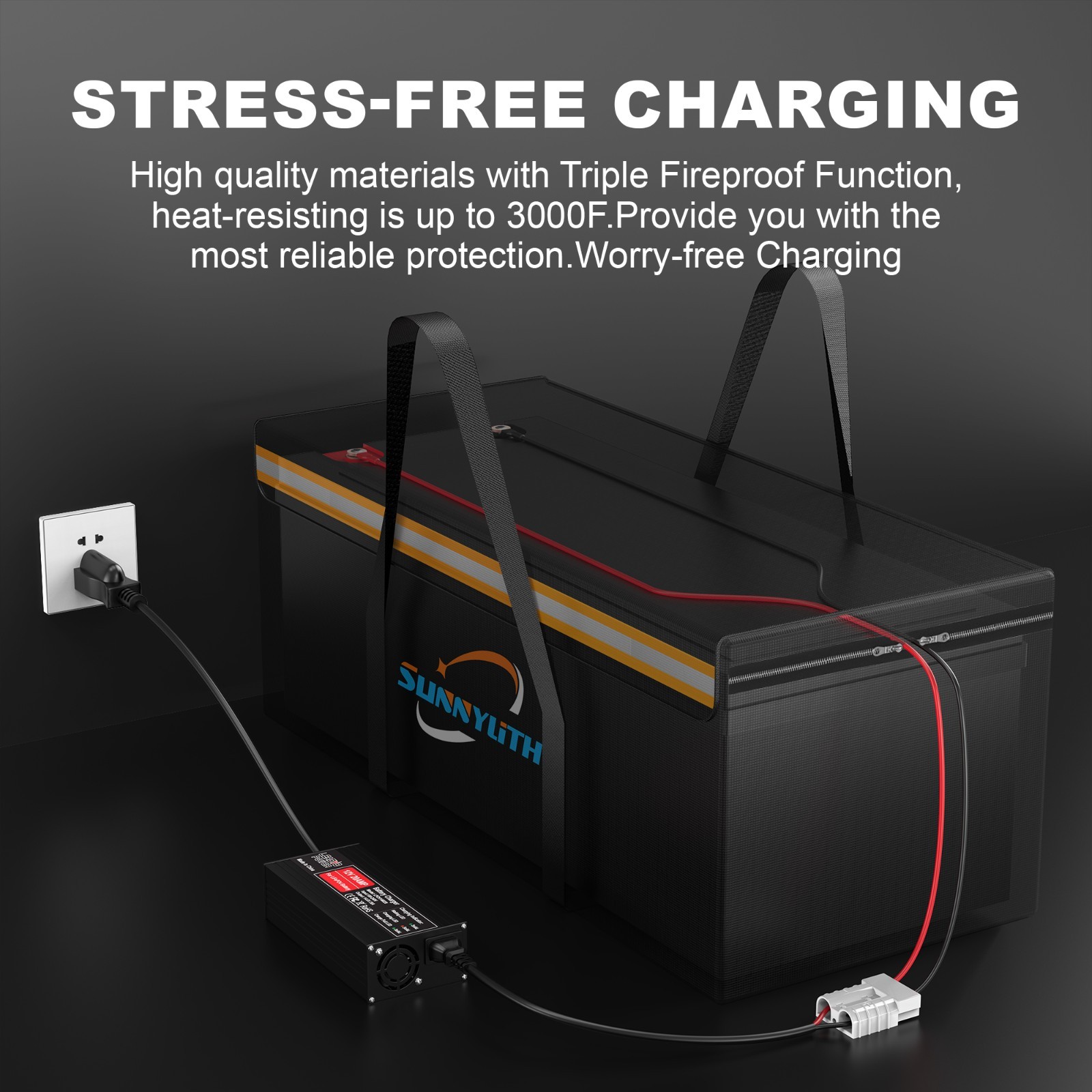 Large Fireproof Document Bag & 12V 200Ah Lithium Battery Waterproof Safe Bag