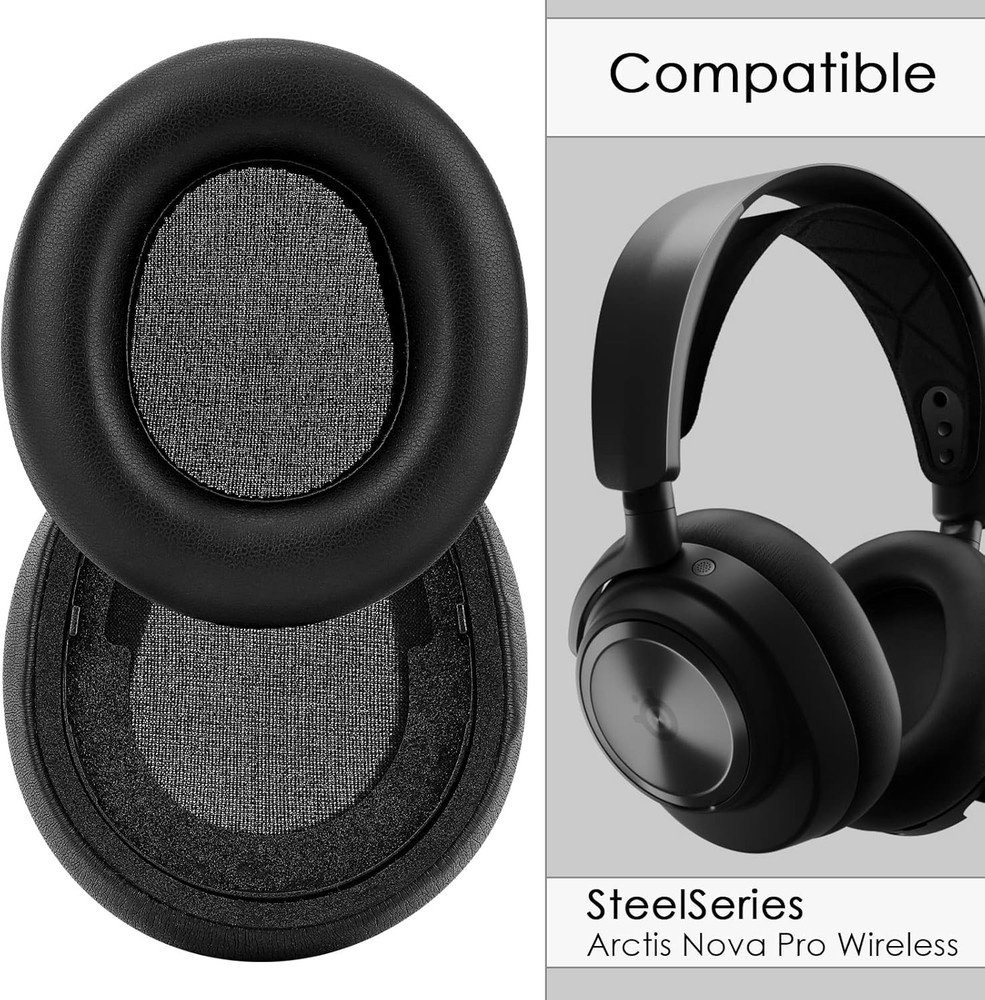 Linkidea Replacement Ear Pads for SteelSeries Arctis Nova Pro Wireless Black