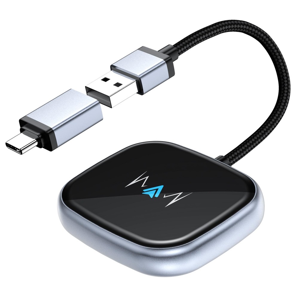 vnilrgle Wireless Android Auto Adapter, Auto-Reconnect & Low-Latency silvery