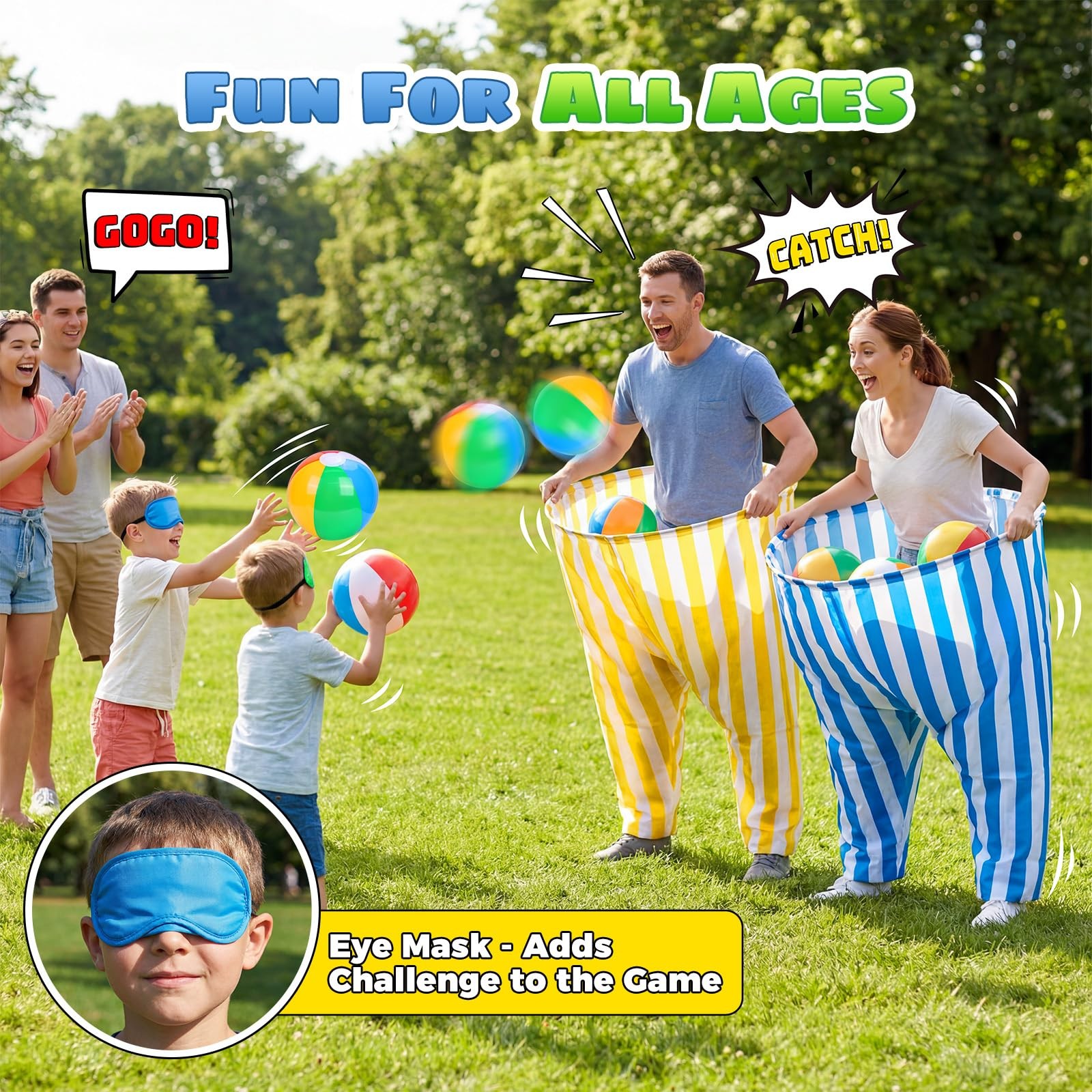 133 PCS Granny Pants Outdoor Game 2 Pack with 16 Balls, Granny Pants Yard Gam...