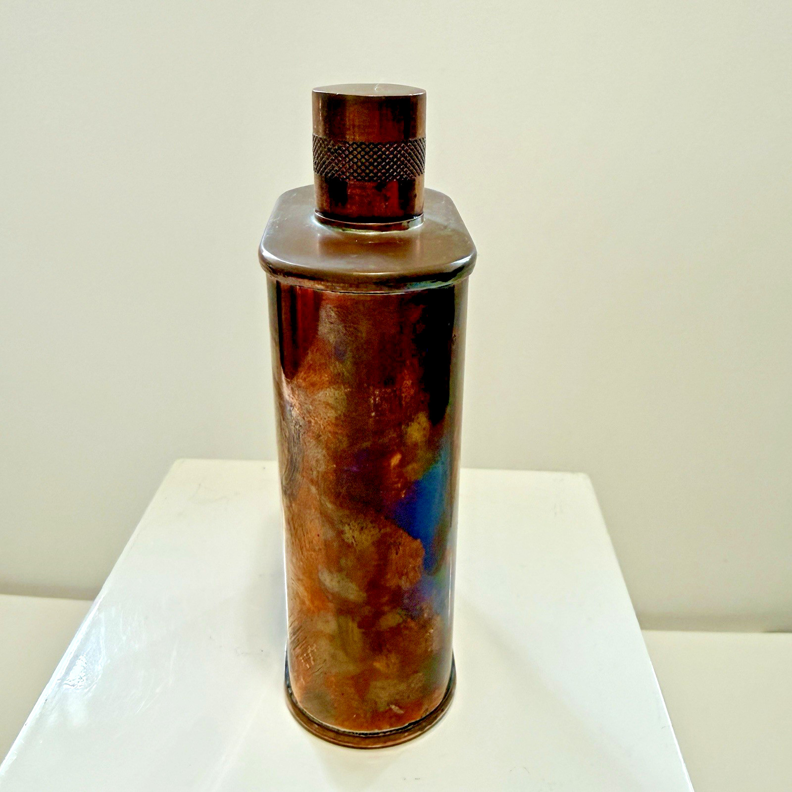 JACOB BROMWELL COPPER FLASK VERMONTER 9OZ 5" TIN-lined Natural Patina