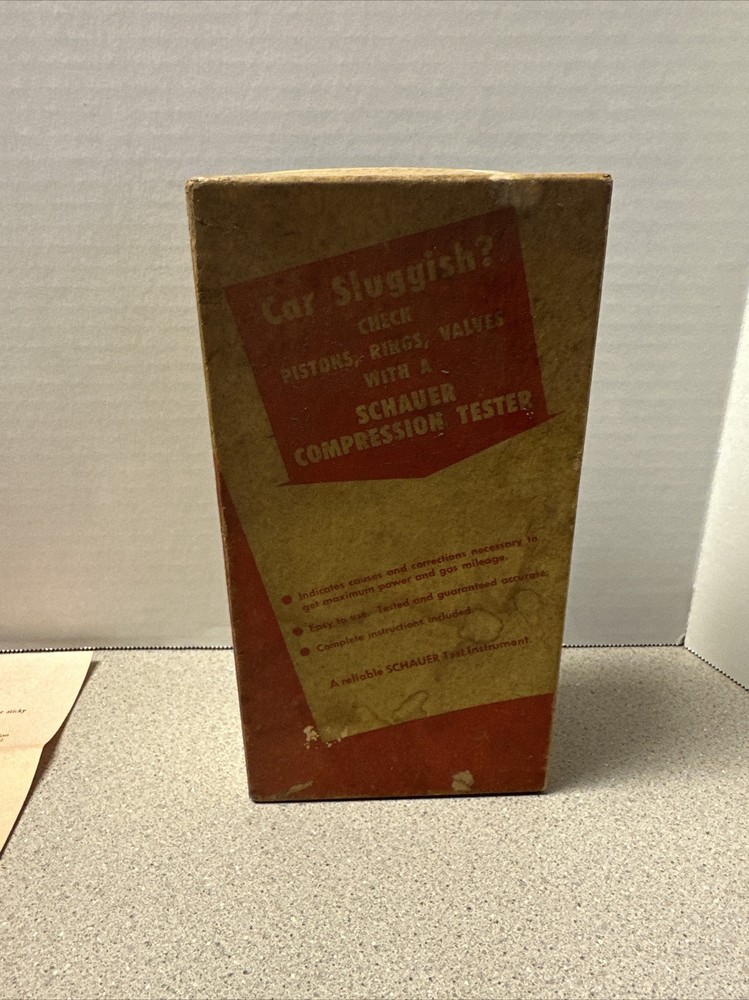 VINTAGE SCHAUER COMPRESSION TESTER With Original Box
