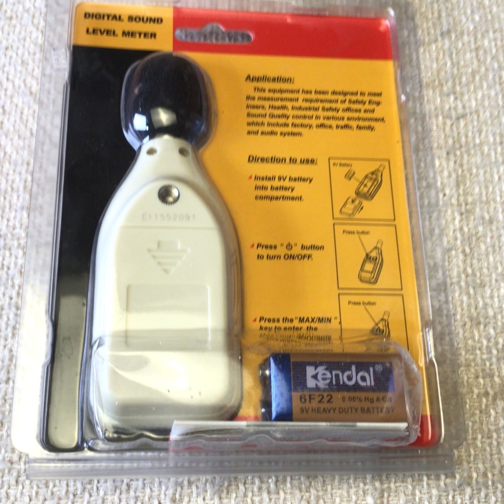 Digital Sound Level Meter 30dBA-130dBA With Auto Backlight Digital Display & 9V