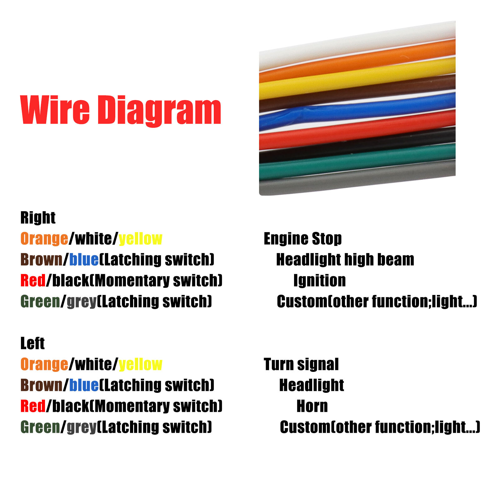 1" Bar Universal Handlebar Switch Horn Button Controls for Harley Chopper Bobber