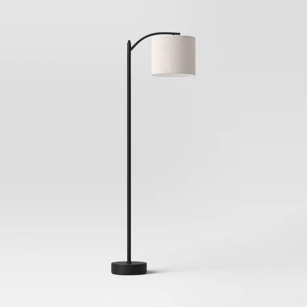 Downbridge Floor Lamp with Shade Black/Tan - Threshold: Ambient Light,