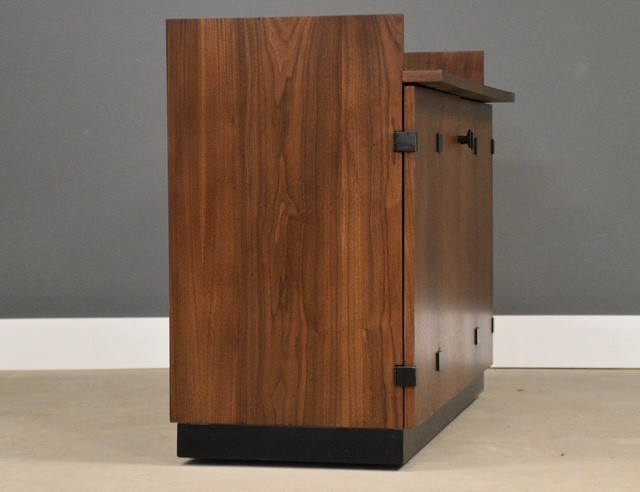 Refinished Walnut Bar by Milo Baughman for Directional