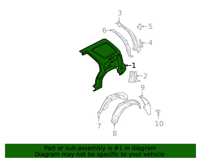 Genuine Ford Upper Quarter Panel 5L2Z-7827865-AA