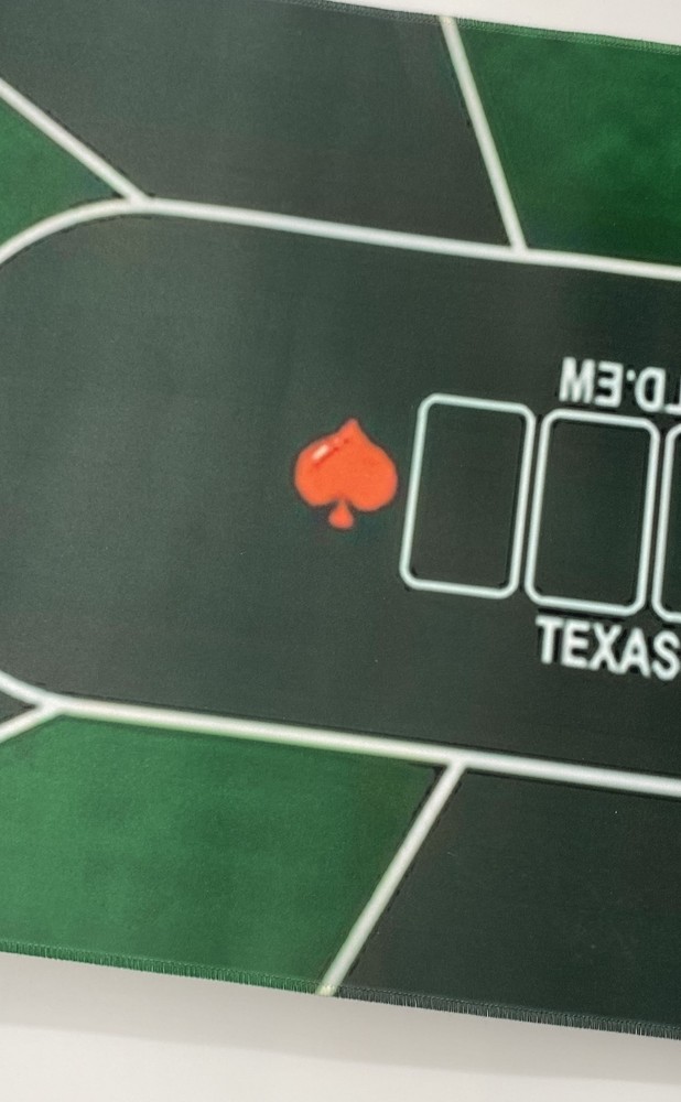 Green Portable Surface Texas Hold'Em Table Topper Rectangular Poker Mat