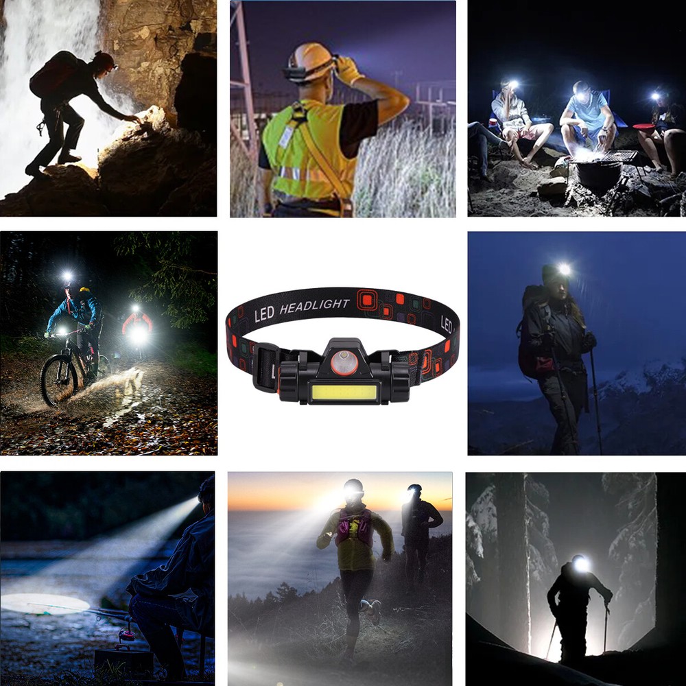 1-10 X USB Rechargeable Headlamp Headlight Waterproof LED Head Light Flashlight