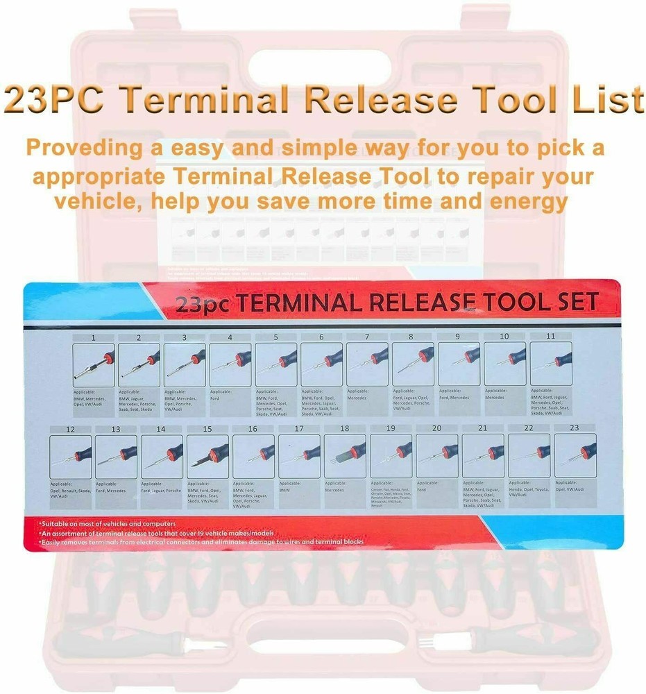 Universal Terminal Release Tool Set, Wire Terminal Electrical Connector Removal