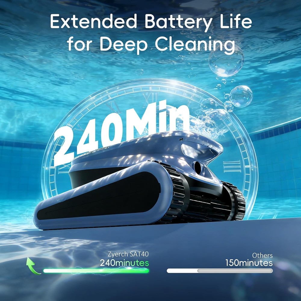 Seauto SAT40 Cordless Pool Robot – Automatic Cleaner for Large Inground Pools