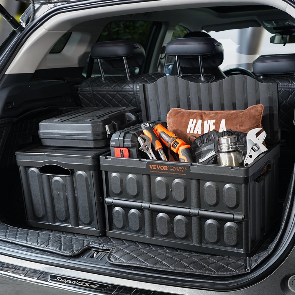 [New]Collapsible Storage Bins with Lids, 45L 3 Packs, Folding Plastic Stackable