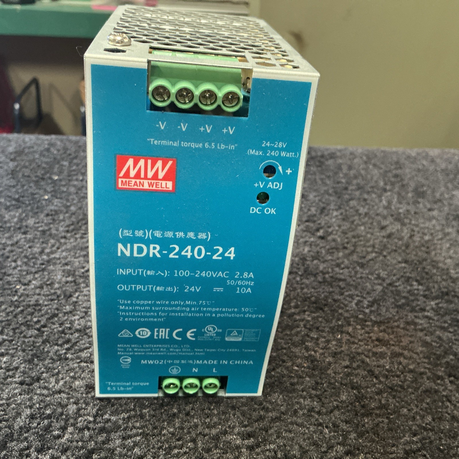 Mean Well NDR-240-24 DIN Rail Power Supply