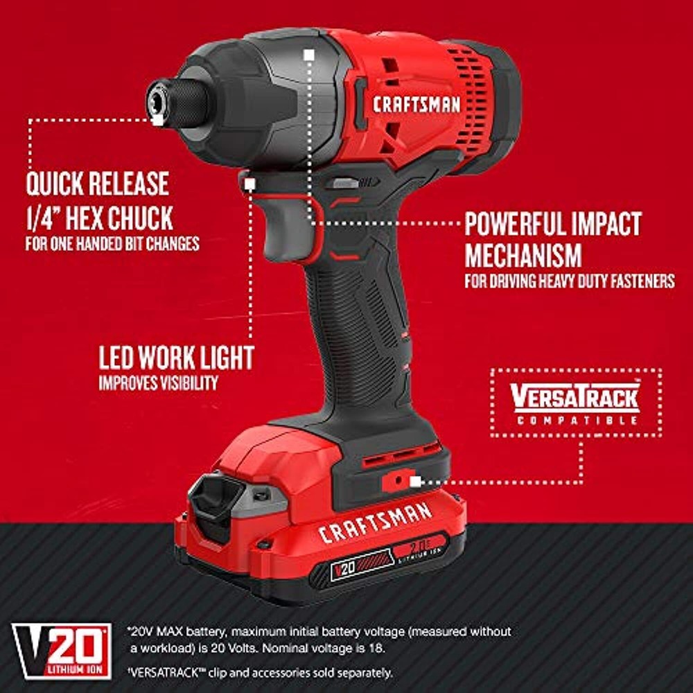 CRAFTSMAN V20* Cordless Drill Combo Kit, 7 Tool (CMCK700D2)