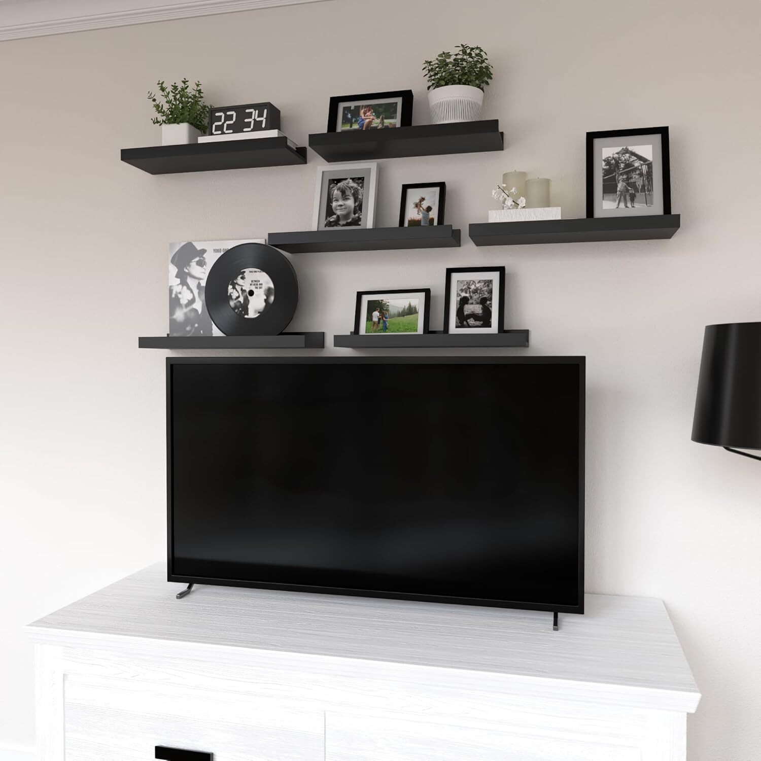 6 Pack Floating Wall Shelves, Display Shelves for Home Decoration