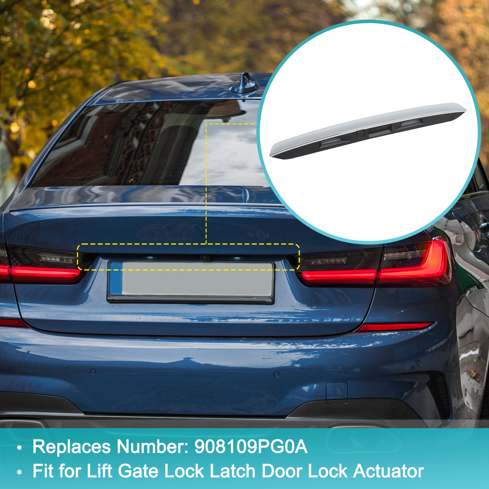 Rear Trunk Hatch Handle Trunk Lid Grip for Nissan Pathfinder13-19 Chrome Garnish