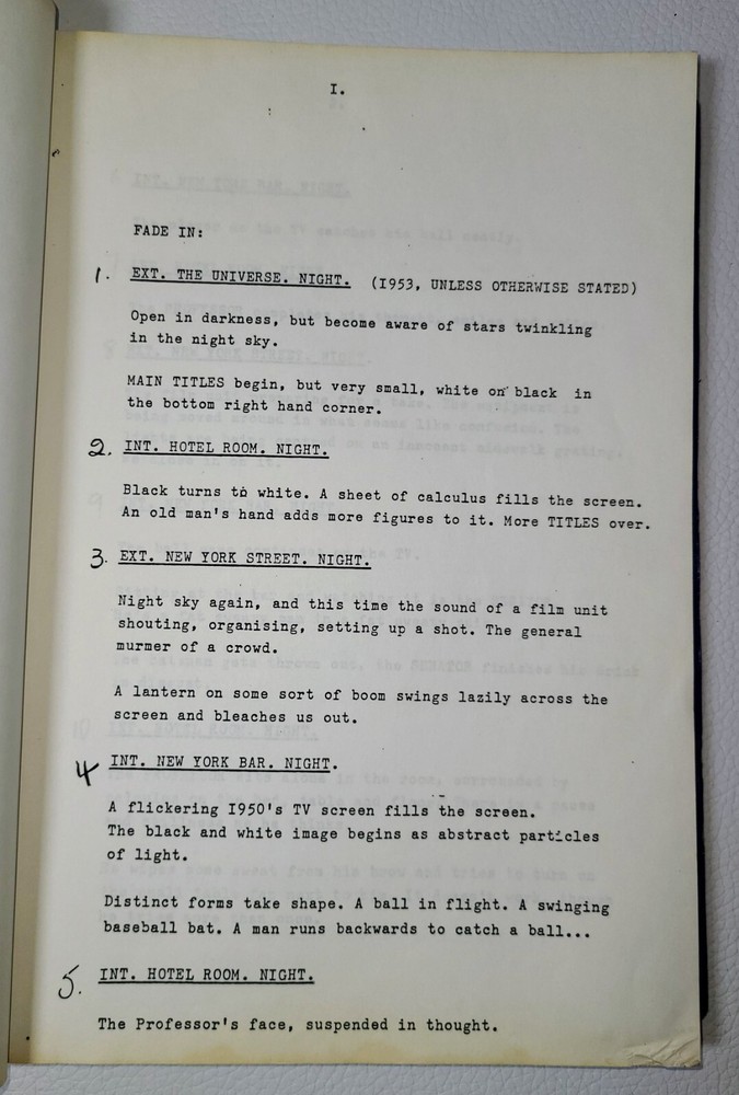 1984 Insignificance Script Screenplay Terry Johnson Gary Busey 2nd Draft Vintage