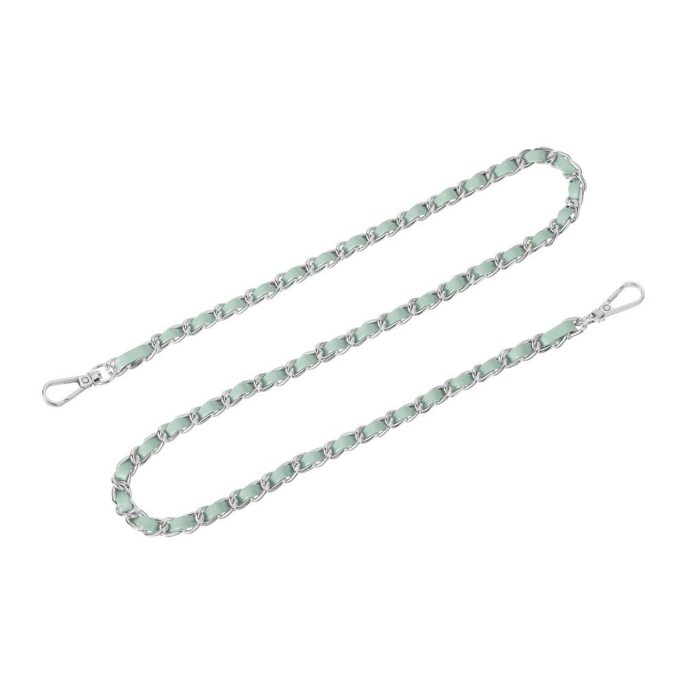 Purse Strap, 32" Leather for Shoulder Strap (Light Green, Silver)