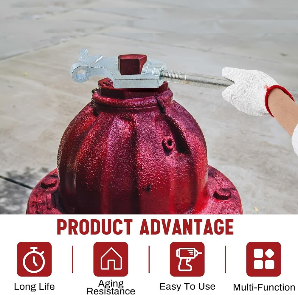 2 Pcs Fire Hydrant Wrench 3 Position Adjustable Multifunctional Hydrant Wrench,