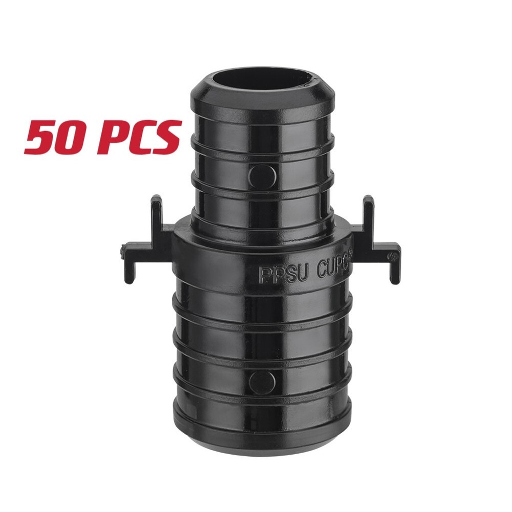 EFIELD 50PCS Poly Crimp Pex Fitting 1"X 3/4" Straight Coupling With Position Tab