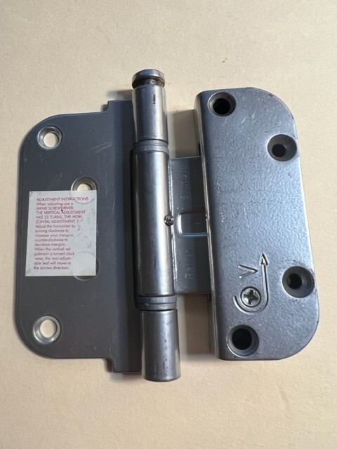 Ultimate 2d Adjustable Hinge LH Vert Door & Frame Hinge Silver ptd