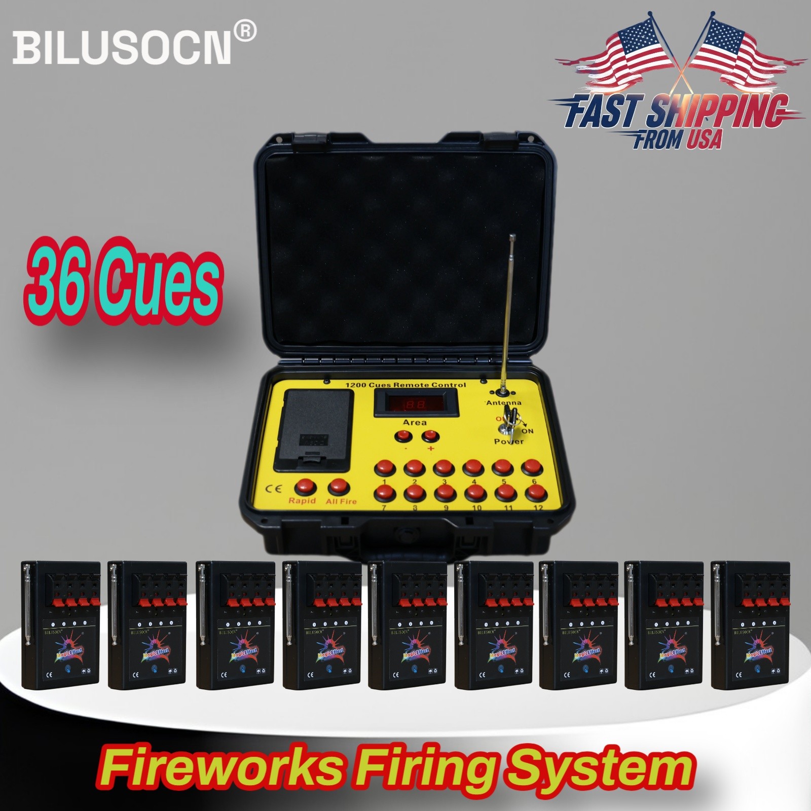 Professional 36 Cues Pyrotechnic Firing System Remote Control Fireworks Launcher