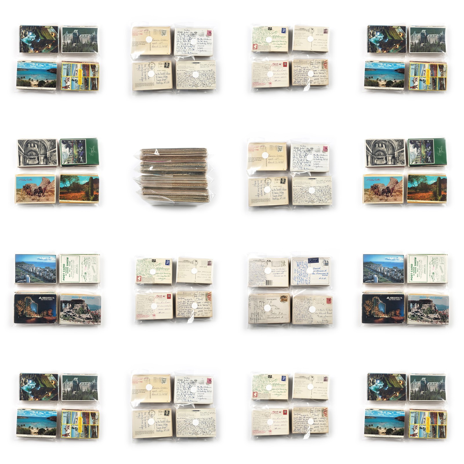 70 Vintage Used 4x6 Postcards Lot - All Posted - Worldwide Stamps & Postmarks