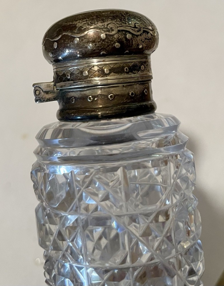 Crystal Sterling Perfume Bottle, 9 Inches