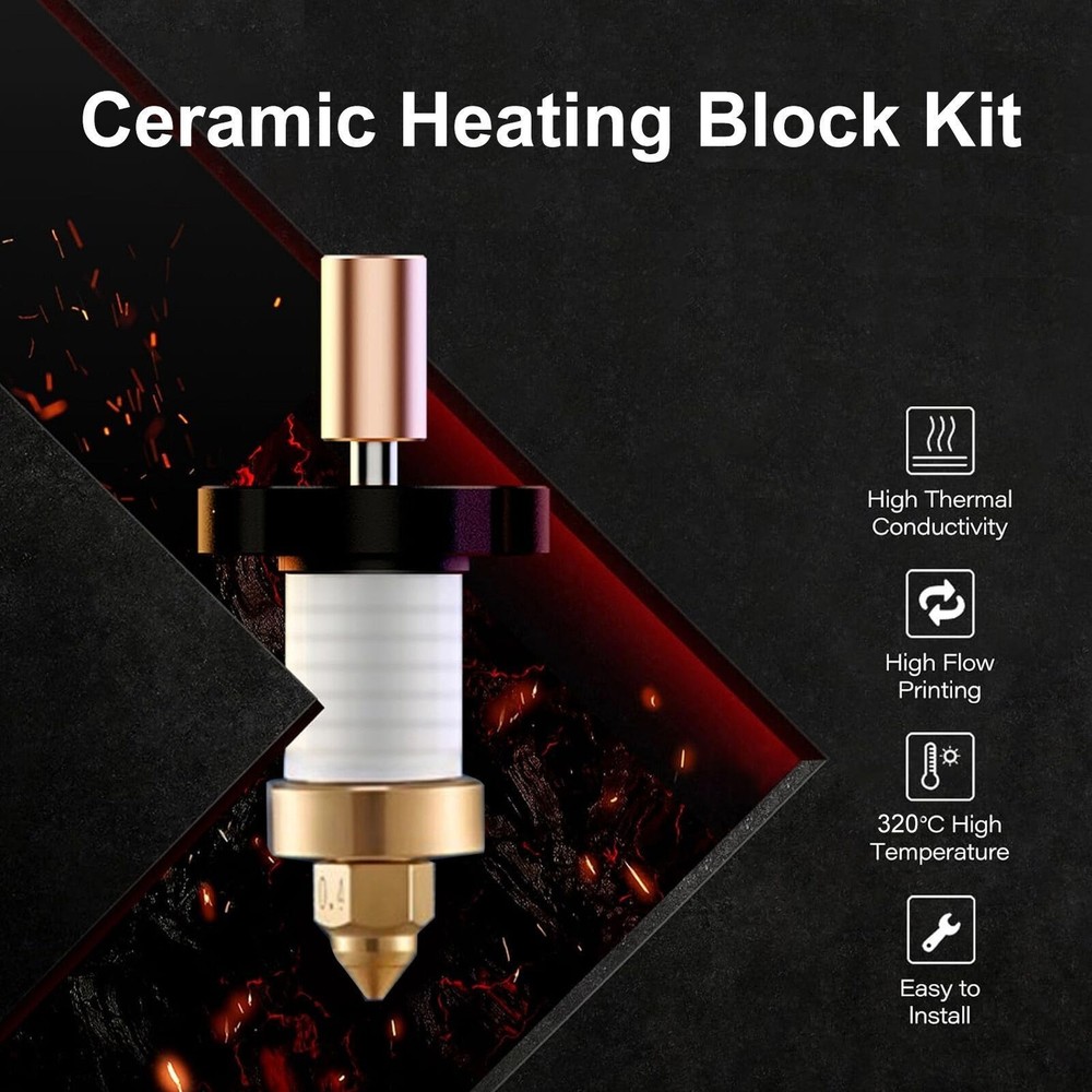 Ceramic Heating Block Kit High Speed Printing Hot End with Thermistor