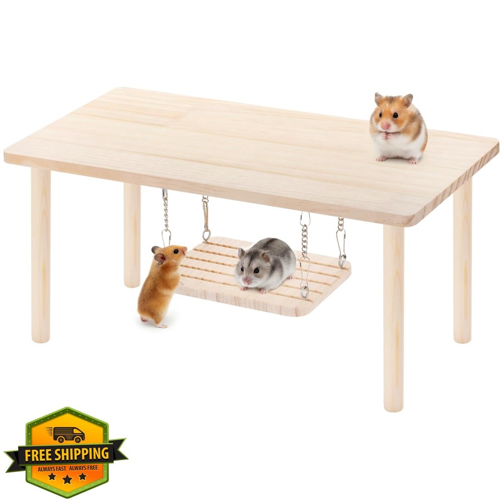 Wooden Hamster Activity Platform Swing Multi-Layer Climbing Toy