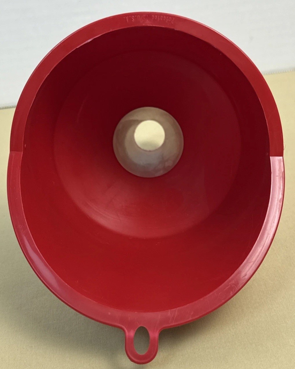 LARGE Super QuickFill Oil Funnel for AUTO Fluids and GAS Tanks – Red Made in USA