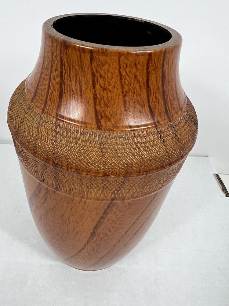 Wood Look Plastic Vase