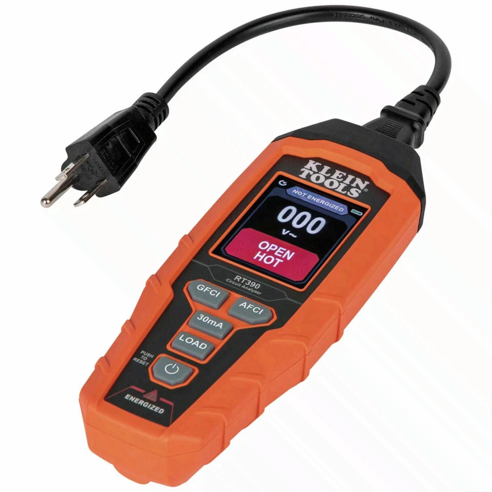 Klein Tools RT390 Circuit Analyzer GFCI AFCI Tester Voltage LCD