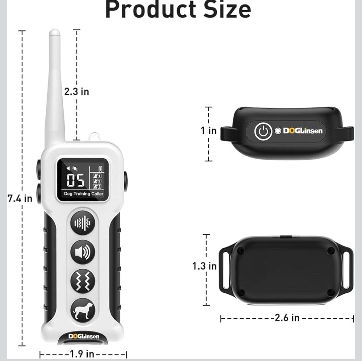 No Shock Dog Training Collar with Remote 3300ft Range, Vibrating Dog Collar, ...