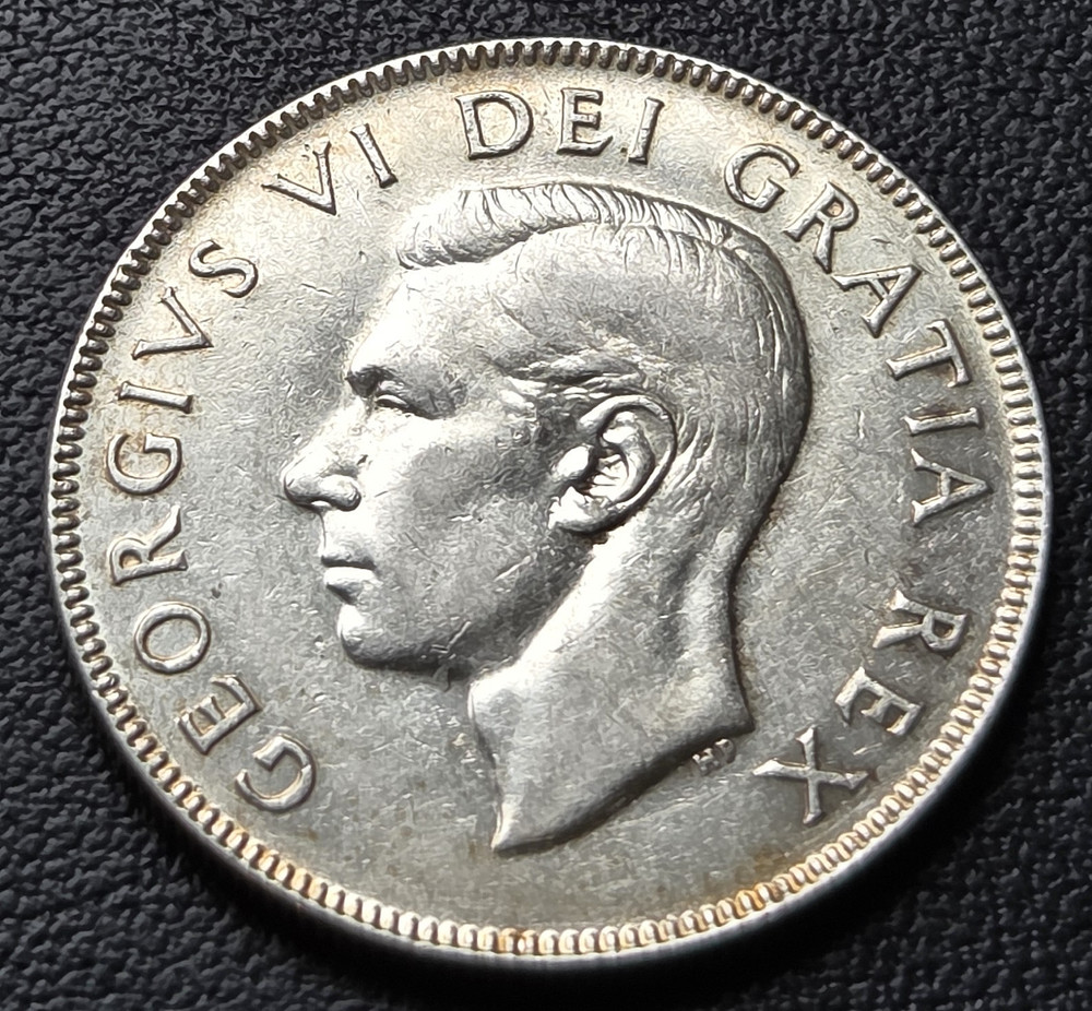 1951 Canada Silver 50-Cent Half Dollar Coin - 80% Silver - Great Condition