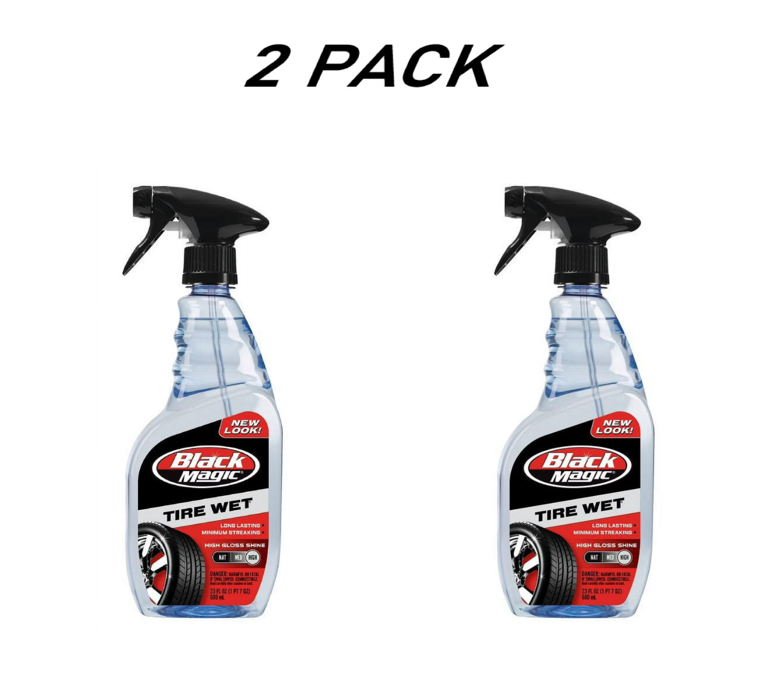 (2 PACK) Black Magic Tire Wet 23 oz. Tire Shine Lasts Up to 4 Weeks - BM23.