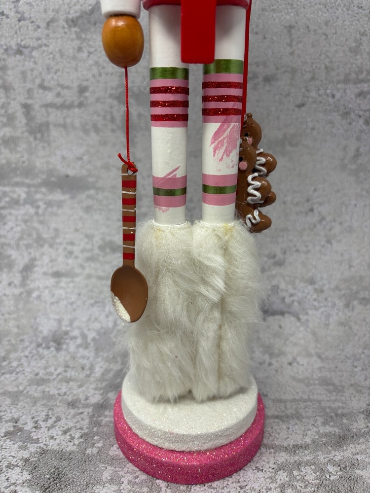 Adler Nutcracker Candy Gingerbread Cupcake Hat Pink Red Glitter Decor