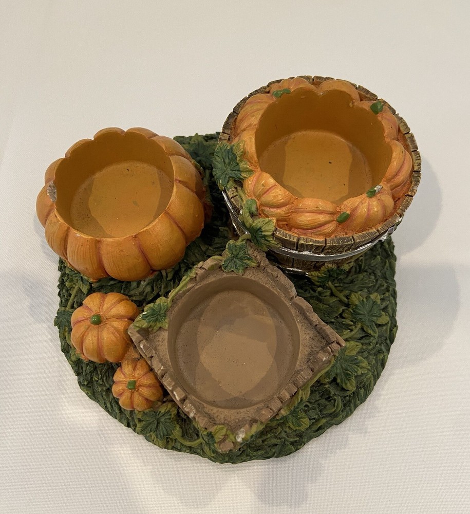 Vintage 3 Tea light Pumpkin Candle Holder.