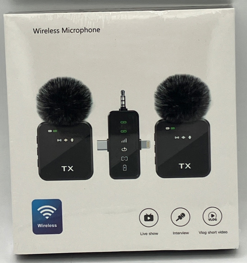 Wireless Lavalier Microphone 3 In 1 For iPhone/Android/Camera