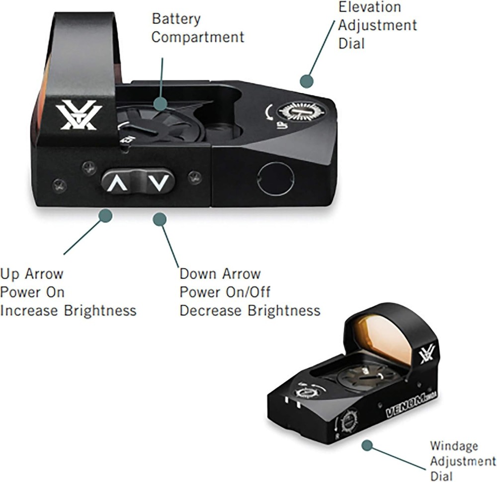 Vortex Venom Red Dot Sight 3 MOA Reticle Black - VMD-3103