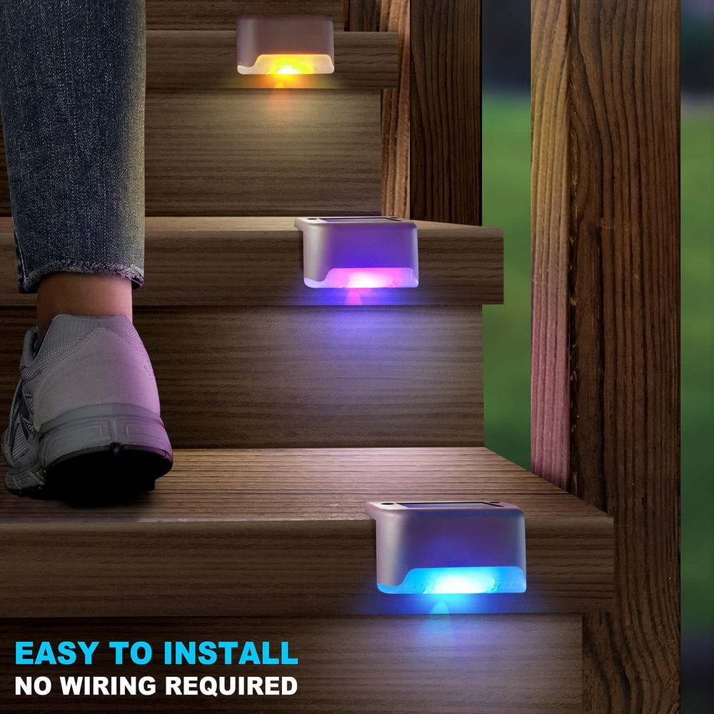DenicMic Solar Deck Lights Outdoor 16 Pack Step 16 Pack, Multicolor