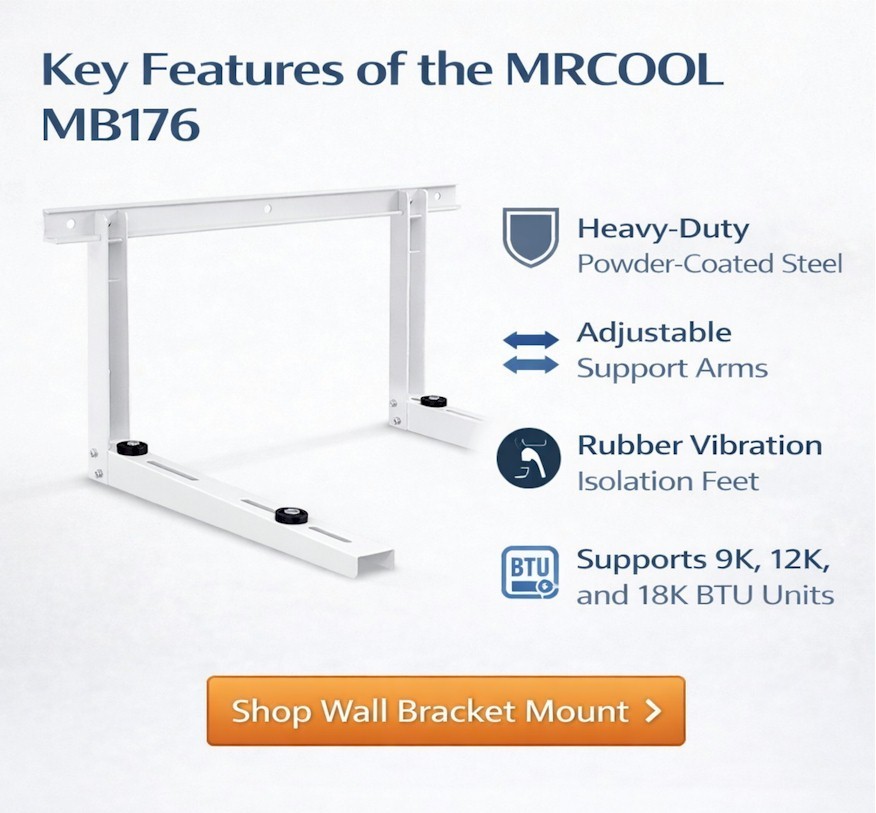 MrCool MB176 Wall Bracket 9K-18K Mini Split Condenser Mount 150 lb Capacity