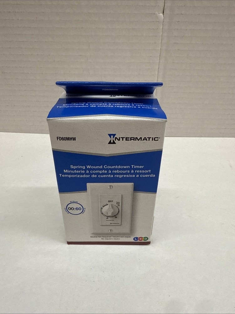 INTERMATIC FD60MHW Spring-Wound Timer, White, 277V AC 38D061