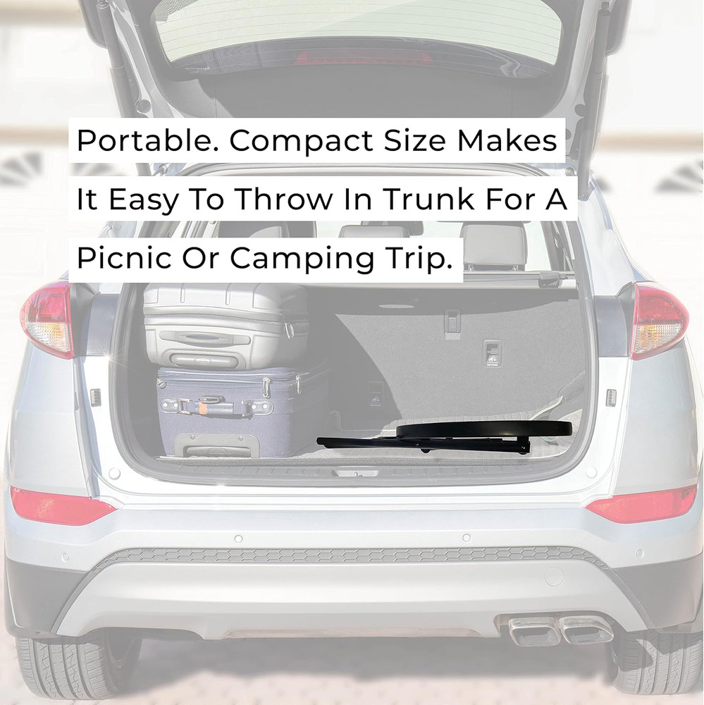 Folding Glass Patio Side Table-Mosaic Pattern-18 Inch